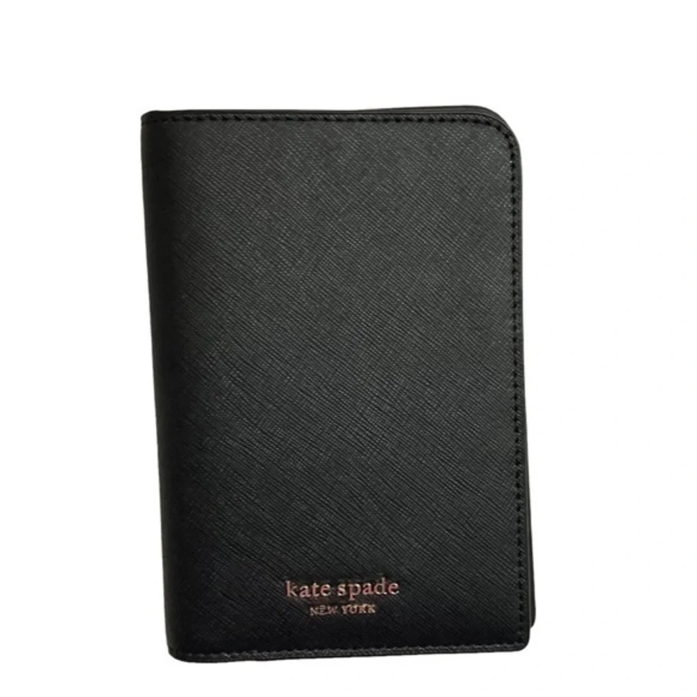 Kate spade black leather passport cover